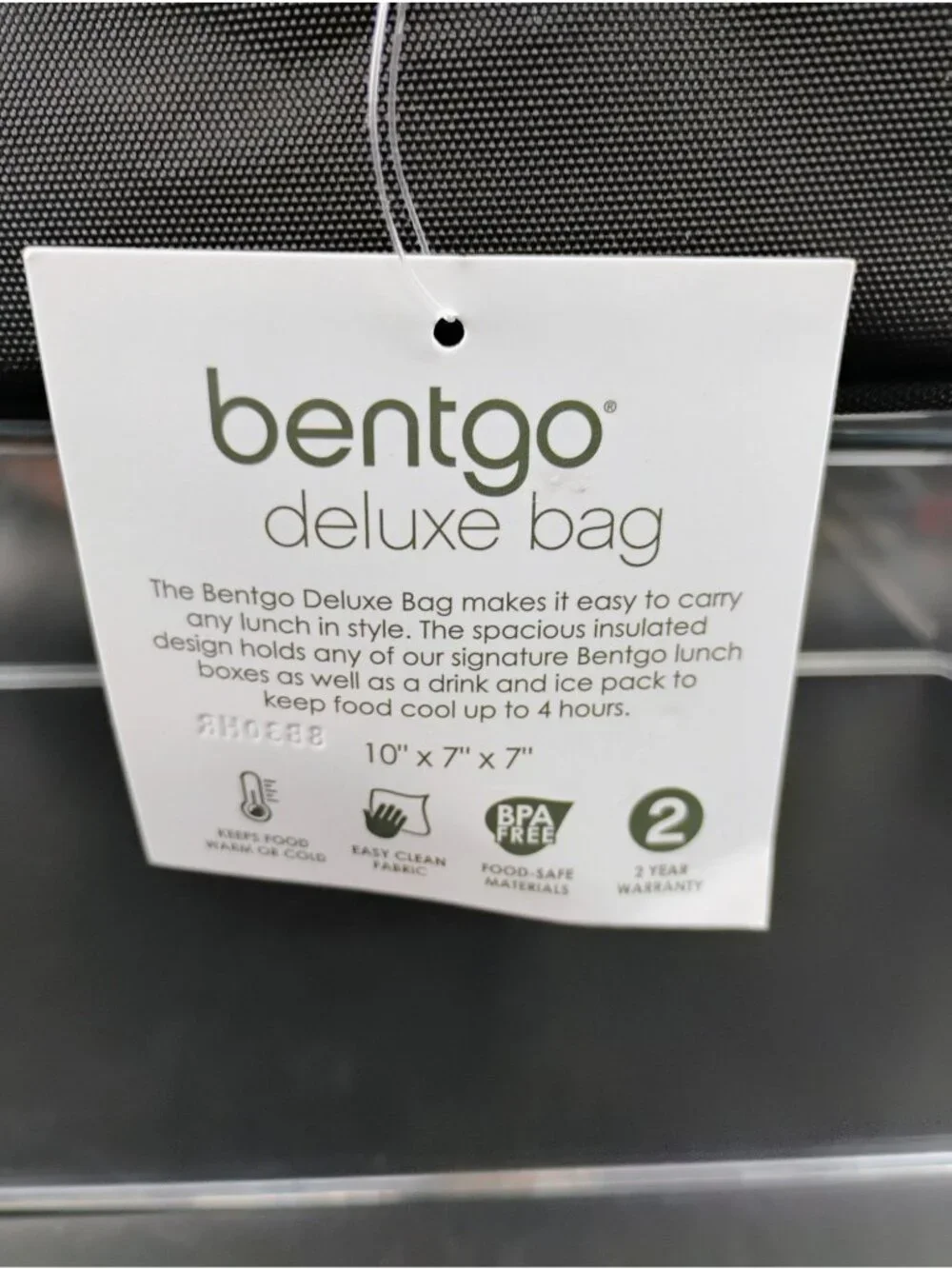 Bentgo Deluxe Insulated Lunch Bag Black W/ Adjustable Strap BPA-Free